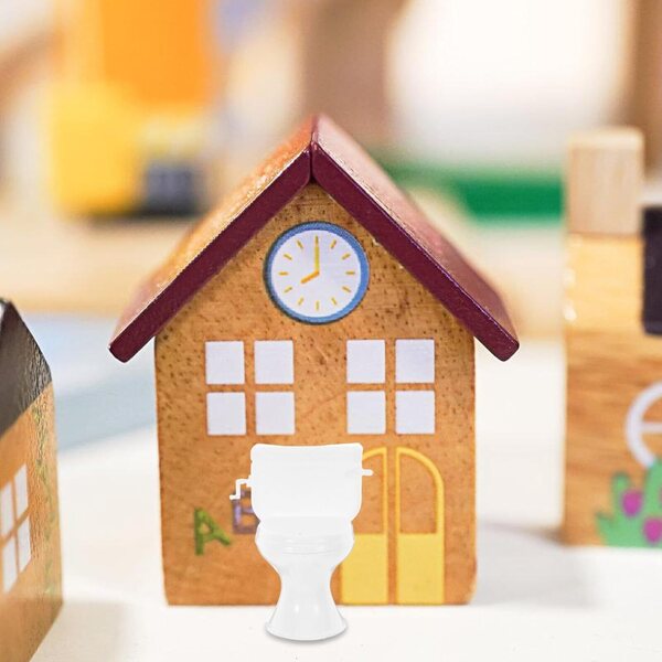 VICASKY Mini Toilette Bianca per Casa delle Bambole, Accessorio Bagno Realistico in Miniatura