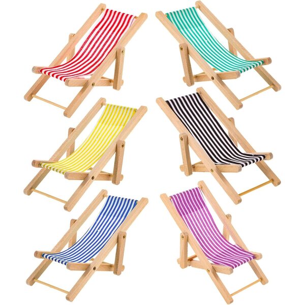 BESPORTBLE Mini Sedia da Spiaggia Pieghevole 6 Pezzi per Casa delle Bambole e Micro Paesaggi