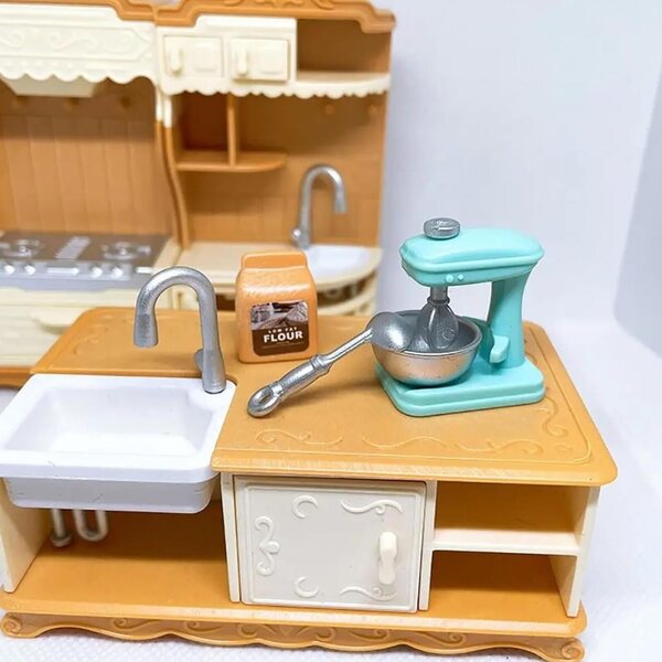 Realistisches 10-teiliges Puppenhaus-Küchenset im Maßstab 1:12 mit Toaster und Mixer