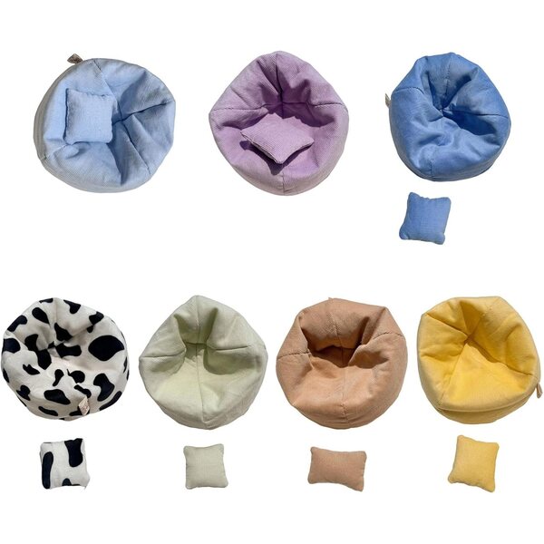 Divanetto in Miniatura per Bambola in Tessuto Colorato - Design Ludique e Luminoso