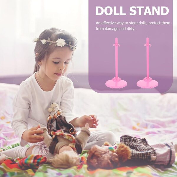 ORFOFE 30 Supporti per Bambole Plastica Colorati Resistenti e Stabili Rosa e Blu