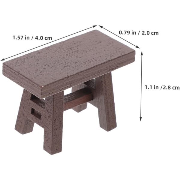ORFOFE Set 5 Mini Tabouret in Legno Vintage per Casa delle Bambole 4x2,8x2 cm