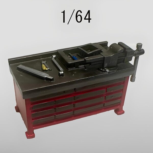 Banco da lavoro miniatura 1/64 per diorama officina auto - Accessorio dettagliato