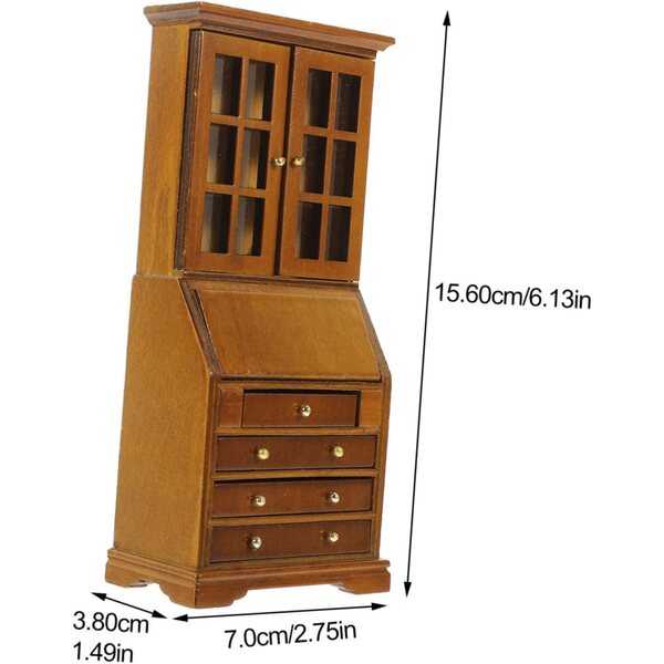 UPKOCH Mini Armoire in Legno per Casa delle Bambole, Mobiletto Miniatura 7x3,8x15,6 cm