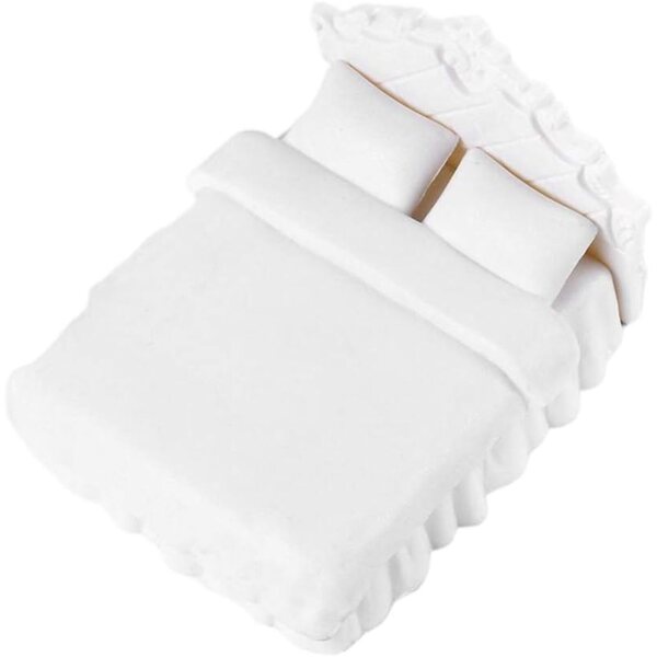 Letto Miniatura Bianco Calibro 1:20 per Casa delle Bambole e Modelli DIY