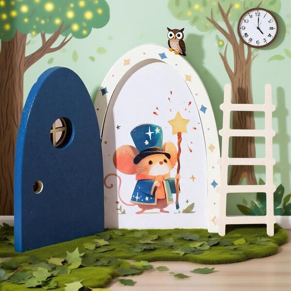 Feentür aus Holz zur Wanddekoration, zauberhaftes Accessoire für das Kinderzimmer