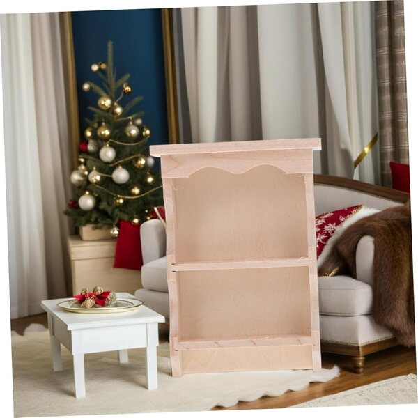 Set 2 Armadi Miniature in Legno Beige per Casa delle Bambole, Design Giapponese