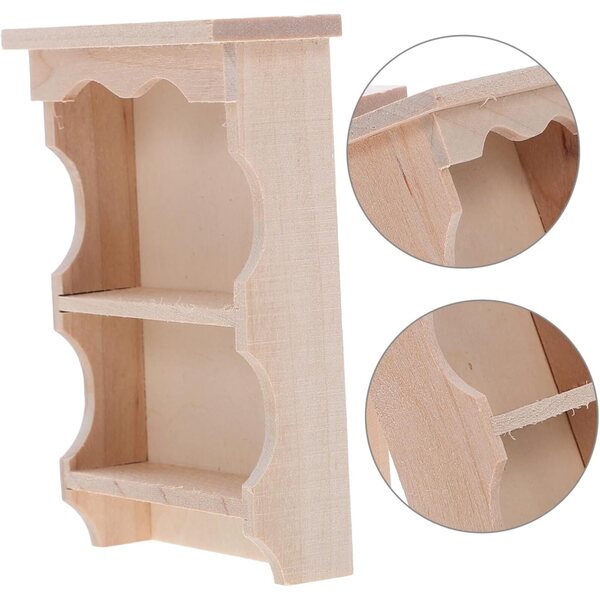 Set 2 Armadi Miniature in Legno Beige per Casa delle Bambole, Design Giapponese
