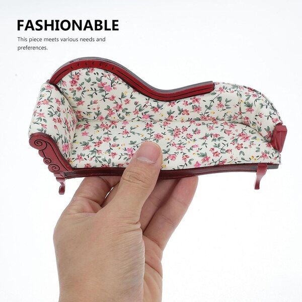 Chaise longue miniatura casa bambole 1:12 design floreale vintage elegante