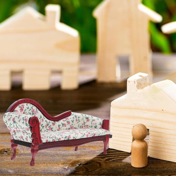 Chaise longue miniatura casa bambole 1:12 design floreale vintage elegante