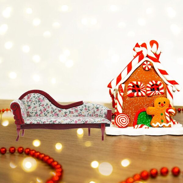 Chaise longue miniatura casa bambole 1:12 design floreale vintage elegante