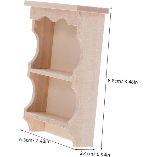 Set 2 Armadi Murali in Legno per Casa Bambole Stile Giapponese Miniatura