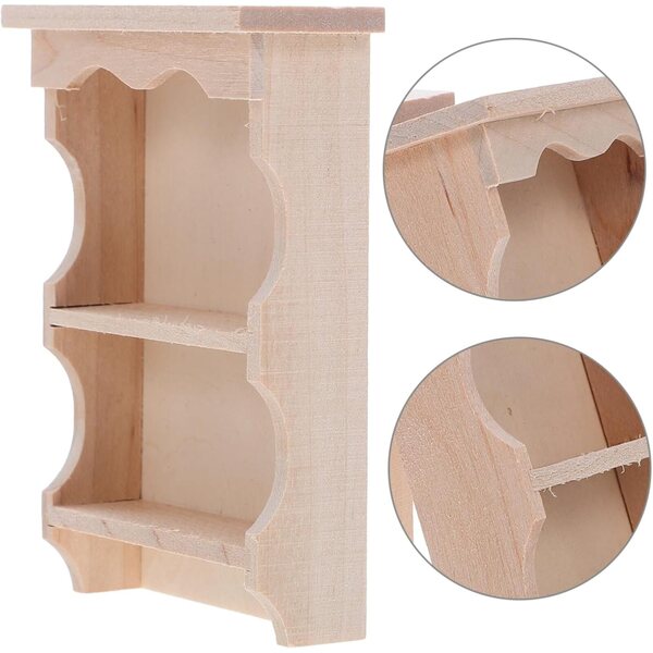 Set 2 Armadi Murali in Legno per Casa Bambole Stile Giapponese Miniatura