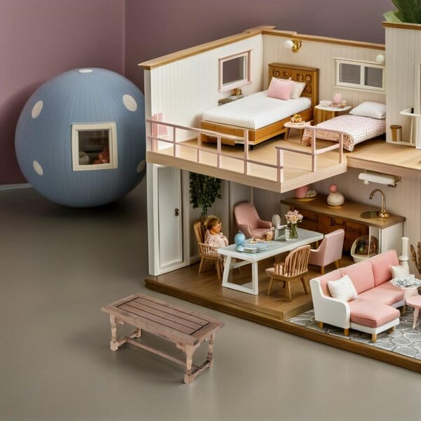UPKOCH Tavolo Miniatura in Legno per Casa delle Bambole, Decorazione Interni 1:12
