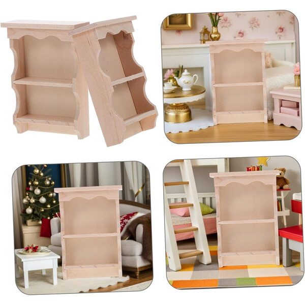 KOMBIUDA Armadi Miniatura in Legno Massello Vintage per Casa delle Bambole