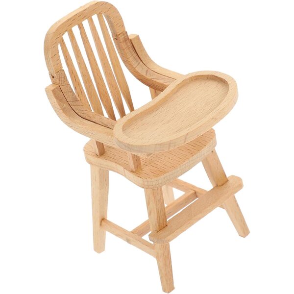 Chaise alta miniatura in legno per casa delle bambole - decorazione realistica UPKOCH