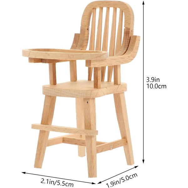 Chaise alta miniatura in legno per casa delle bambole - decorazione realistica UPKOCH