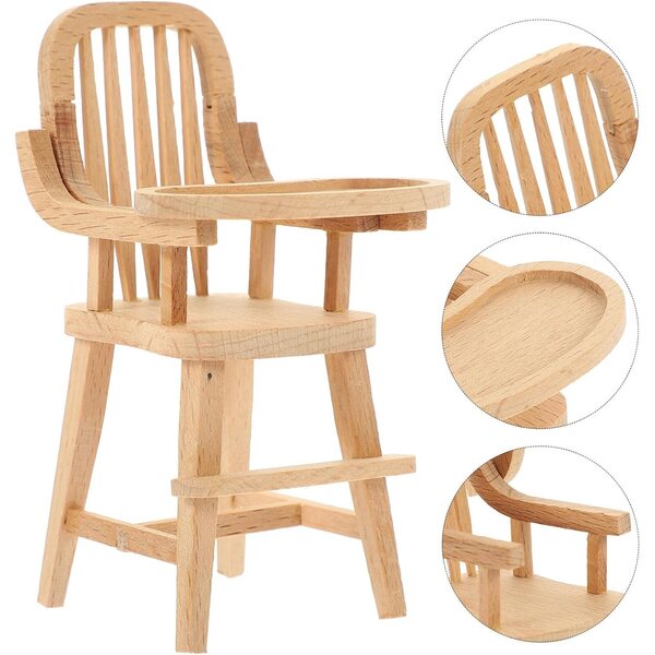 Chaise alta miniatura in legno per casa delle bambole - decorazione realistica UPKOCH