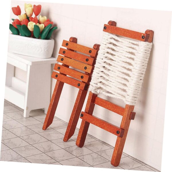 UPKOCH Mini Sedie di Legno Miniature per Casa delle Bambole - Accessorio Decorativo Creativo