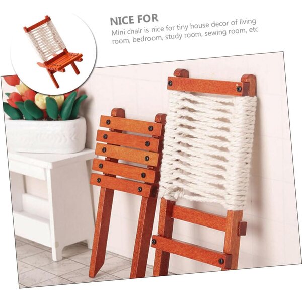 UPKOCH Mini Sedie di Legno Miniature per Casa delle Bambole - Accessorio Decorativo Creativo