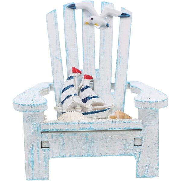 Miniatur-blauer Strandstuhl, dekorativer Telefonständer, mediterranes Design