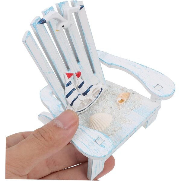 Miniatur-blauer Strandstuhl, dekorativer Telefonständer, mediterranes Design