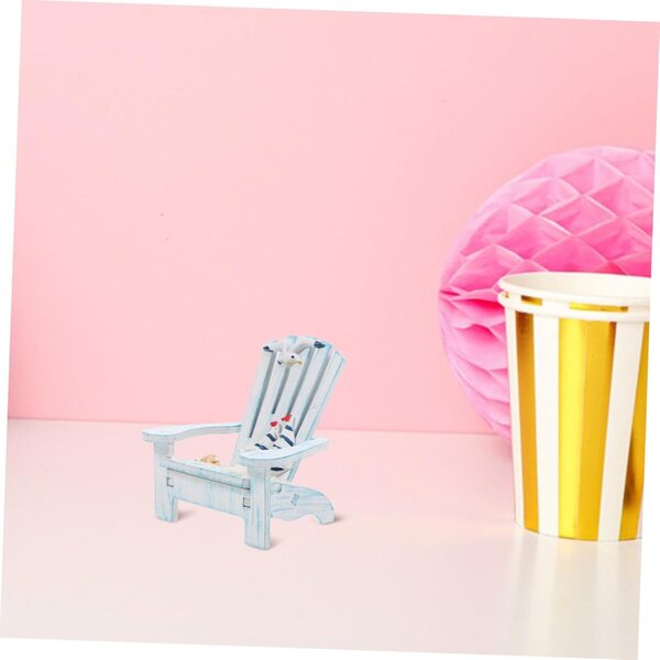 Miniatur-blauer Strandstuhl, dekorativer Telefonständer, mediterranes Design