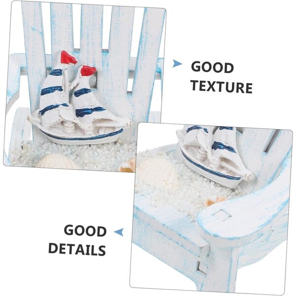 Miniatur-blauer Strandstuhl, dekorativer Telefonständer, mediterranes Design