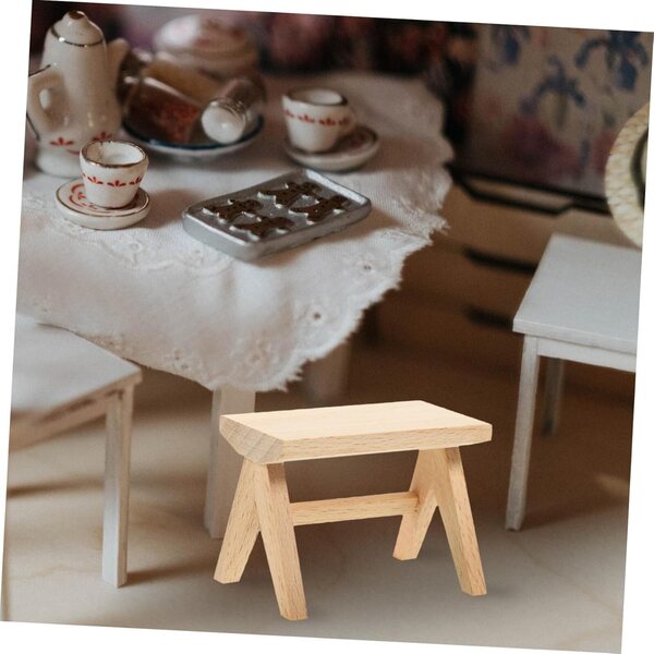 UPKOCH Set 2 Mini Tabouret in Legno per Casa delle Bambole, Arredo Decorativo