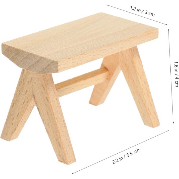 UPKOCH Set 2 Mini Tabouret in Legno per Casa delle Bambole, Arredo Decorativo