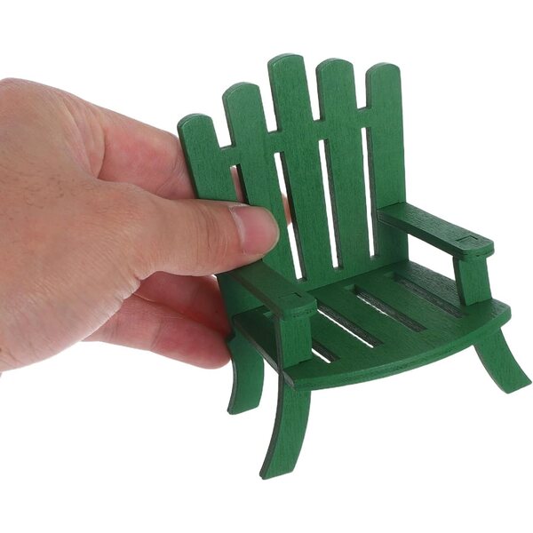 UPKOCH 2 pezzi Miniature Sedie da Spiaggia in Legno per Casa delle Bambole e Decorazioni