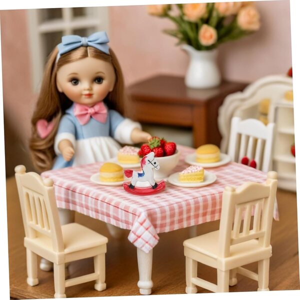 UPKOCH Mini Poltrona a Dondolo per Casa delle Bambole, Arredo Bambini Decorativo