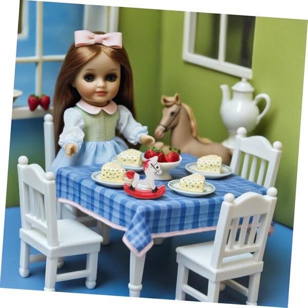 UPKOCH Mini Poltrona a Dondolo per Casa delle Bambole, Arredo Bambini Decorativo