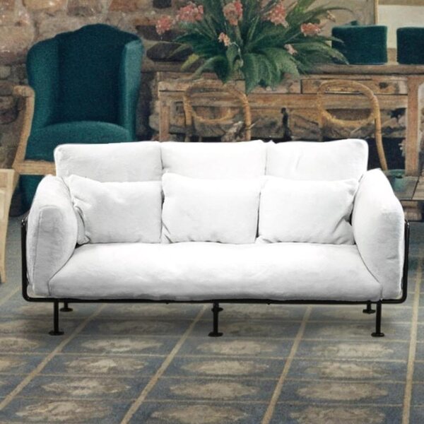 Abwaschbares Miniatursofa mit abnehmbarem Kissen und rostfreiem Metallgestell