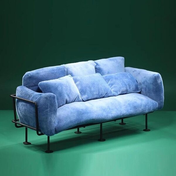 Abwaschbares Miniatursofa mit abnehmbarem Kissen und rostfreiem Metallgestell