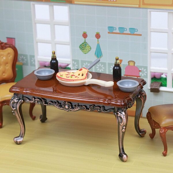 Table Basse Miniatura 1/12 in Legno per Case di Bambola - Design Realistico e Creativo