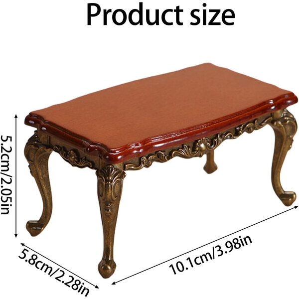 Table Basse Miniatura 1/12 in Legno per Case di Bambola - Design Realistico e Creativo