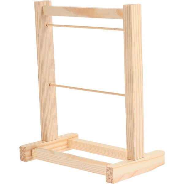 BESPORTBLE Appendiabiti in Legno per Bambole, Scaffale Doppio Strato Organizer Armadio