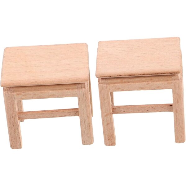 UPKOCH Set 2 Mini Sedie in Legno per Casa delle Bambole, Accessori Decorativi Versatili