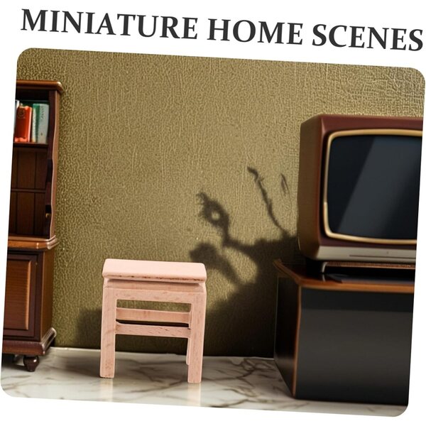 UPKOCH Set 2 Mini Sedie in Legno per Casa delle Bambole, Accessori Decorativi Versatili