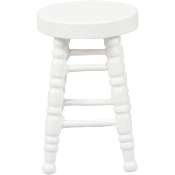 Tabouret Miniature Robusto per Casa delle Bambole 4,8x3,8x3,8 cm - Colore Bianco