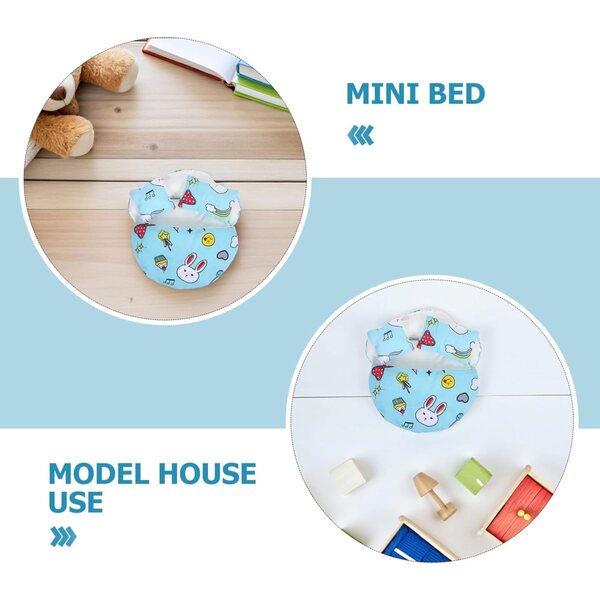 Miniatur-Bettset für 15-cm-Puppen mit mehrfarbigen EPIGEIST-Baumwollkissen
