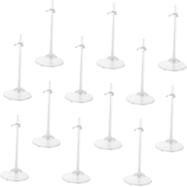 Set 12 Supporti Trasparenti per Bambole in Plastica Altezza Fissa CVUTOVO