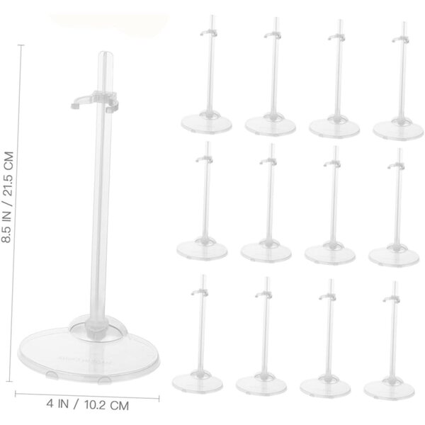 Set 12 Supporti Trasparenti per Bambole in Plastica Altezza Fissa CVUTOVO