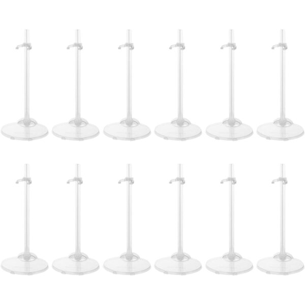 Set 12 Supporti Trasparenti per Bambole in Plastica Altezza Fissa CVUTOVO