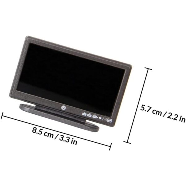 Mini TV Simulata con Telecomando per Casa delle Bambole - Schermo Piatto in Plastica Grigia