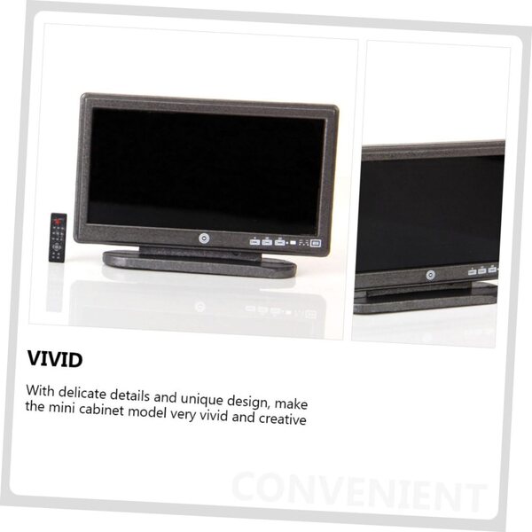 Mini TV Simulata con Telecomando per Casa delle Bambole - Schermo Piatto in Plastica Grigia