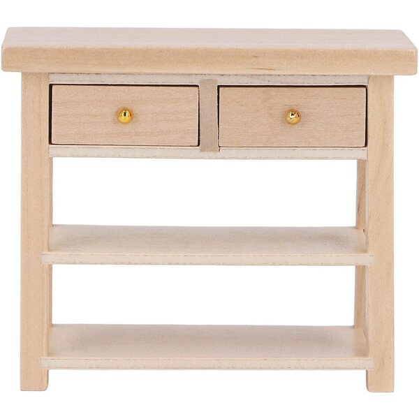 Mini armadio bagno in legno di betulla per case delle bambole 1:12 vintage e multifunzionale