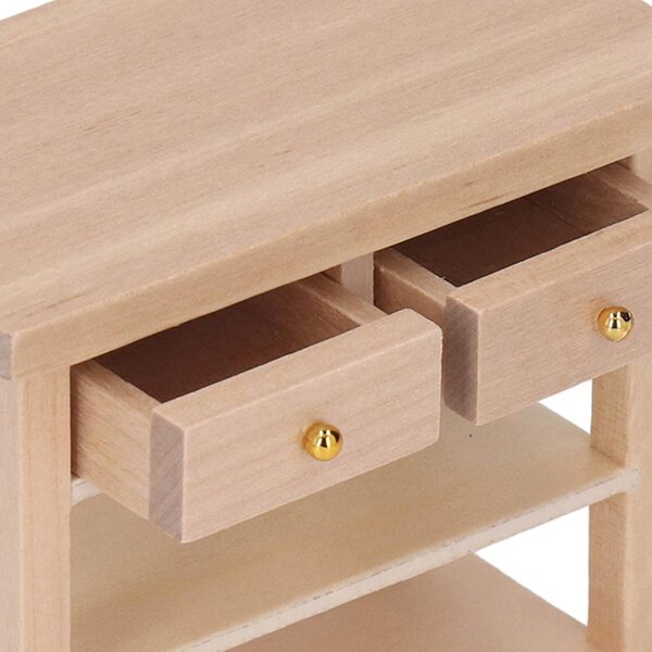 Mini armadio bagno in legno di betulla per case delle bambole 1:12 vintage e multifunzionale