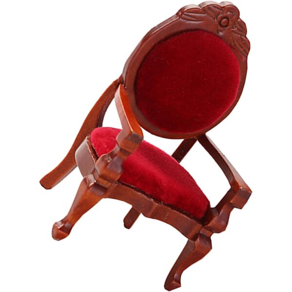 BESPORTBLE Mini Sedia 1:12 Retrò per Casa delle Bambole, Mobilio Decorativo in Legno